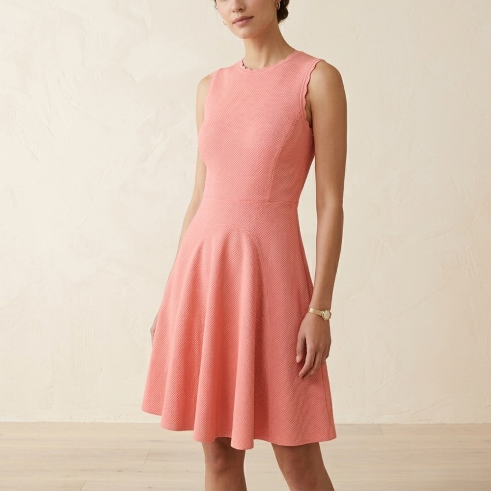 REBECCA TAYLOR Scalloped Textured Fit & Flare Dress - XS